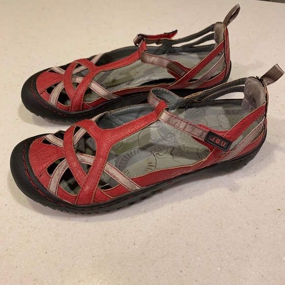 JBU Jambu Red & Gold Current T-strap Sandals 7.5 - Picture 6 of 12